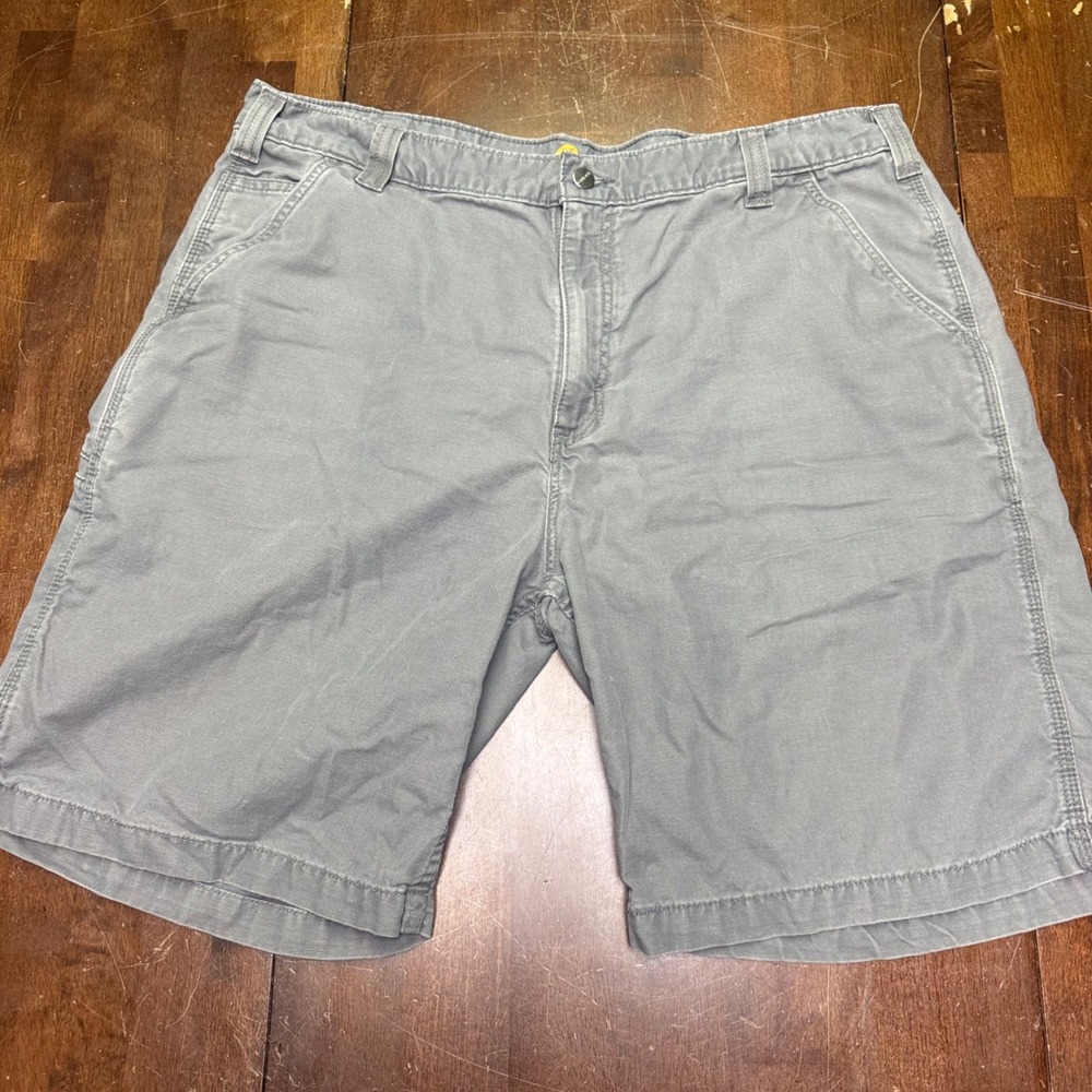 Carhartt Relaxed Fit Shorts Mens 40 Grey Canvas Stretch Utility 102514-039